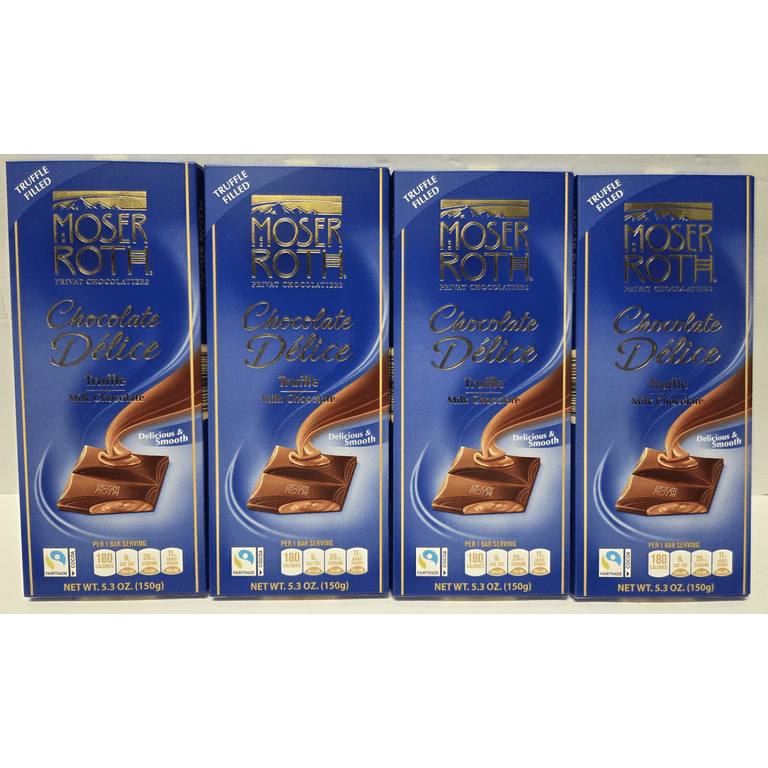 Moser Roth Privat Chocolatiers Chocolate Delice Truffle Milk Chocolate 5.3oz 150g (4 Bars)